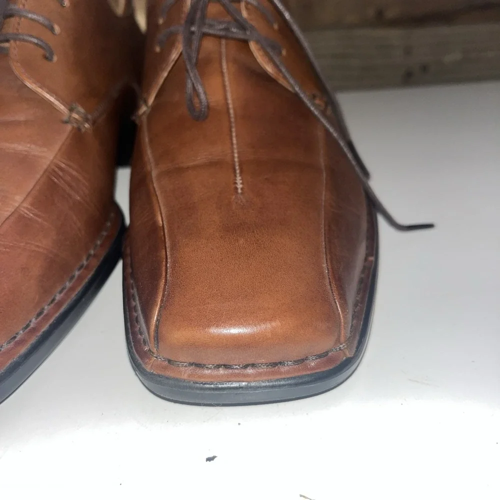 Rockport mens dress shoe brown size 8M  leather upper tie Square Toe‎